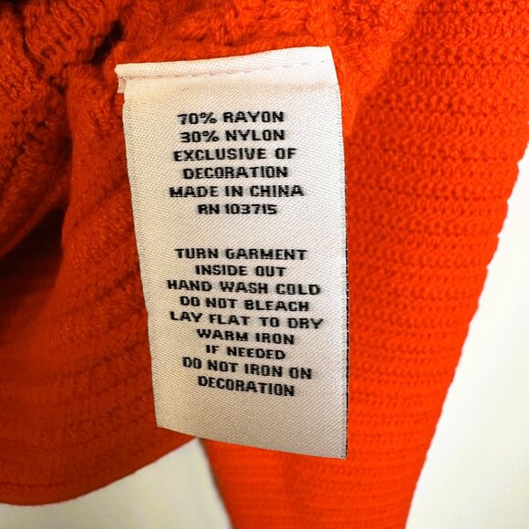 Nanette Lepore Women's Cable Knit Pocket Cardigan Buttons Front Pockets Orange - Picture 2 of 6